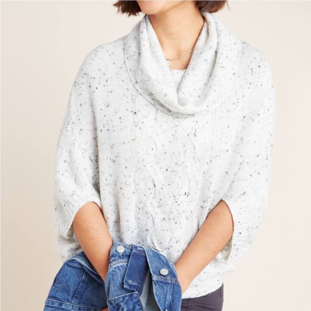 Anthropologie Simona Cable Knit Cowl Neck Sweater
